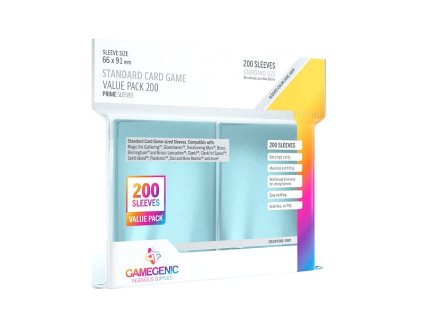 Gamegenic: 66x91 mm PRIME Standard Card Game Sleeve Clear (200)